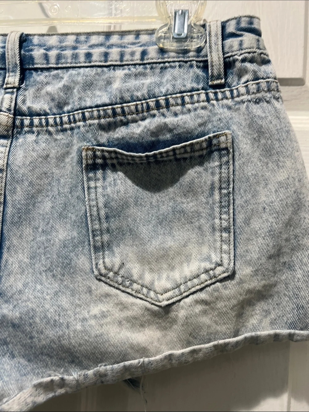 Light Wash Distressed Denim Shorts